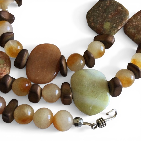 Artisan Semi‑Precious Stone Necklace - Ferruginous Quartz - Silver‑Tone - 31"L - Picture 12 of 16